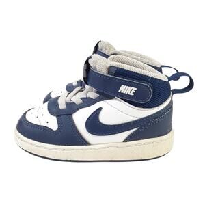 Nike Court Borough Mid 2 High Top Sneakers Boys 7 Blue White Running Shoes